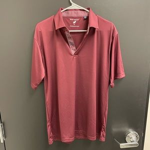 Horn Legend Men's Performance Golf Polo - Maroon w/ contrasting placket - Medium